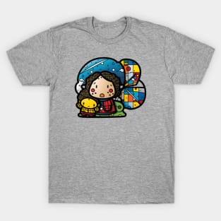 Refugee Girl with Doll: World Refugee Day Awareness T-Shirt